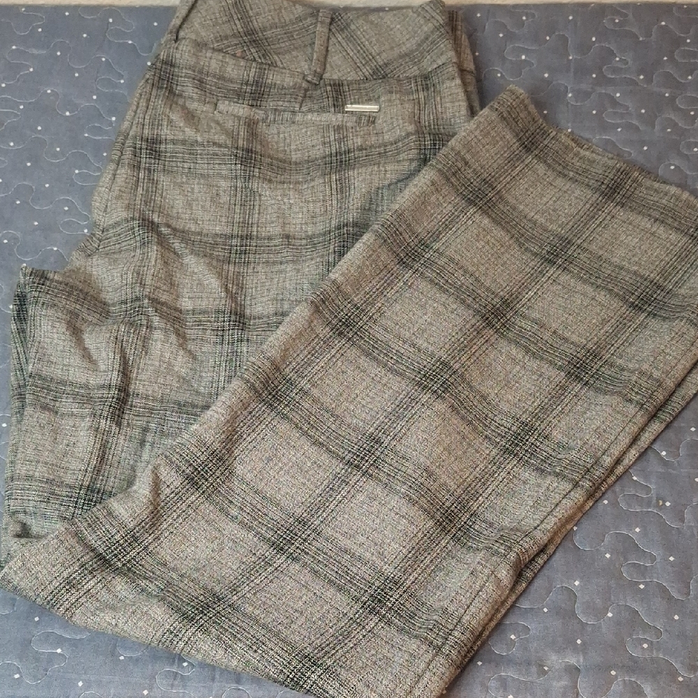 New York & Company Gray Plaid Trousers